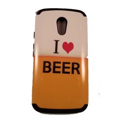 Case Protector Dual Motorola Moto G 2nd Gen I Love Beer Yellow